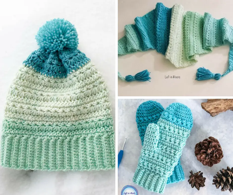 [Free Pattern] Fabulous 3 Piece Hat, Scarf & Gloves Women's Winter Set