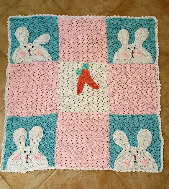 [Free Pattern] This Cute Bunny Blanket Will Delight Baby For Naptime Or Playtime