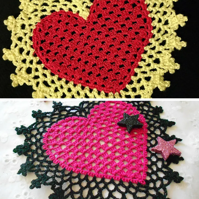 Lovely Heart Coaster Or Mini Doily To Crochet For That Special Someone You Love