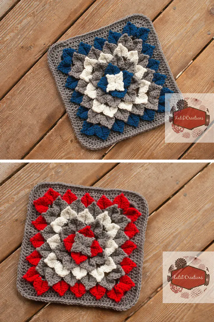 Isn't This Crocodile Stitch Flower Square Jaw-Dropping? [Free Pattern]