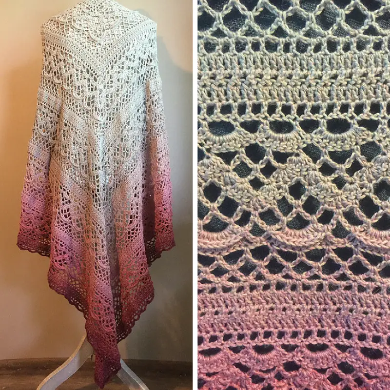 [Free Pattern] Absolutely Gorgeous Triangular Shawl With A Brilliant Design