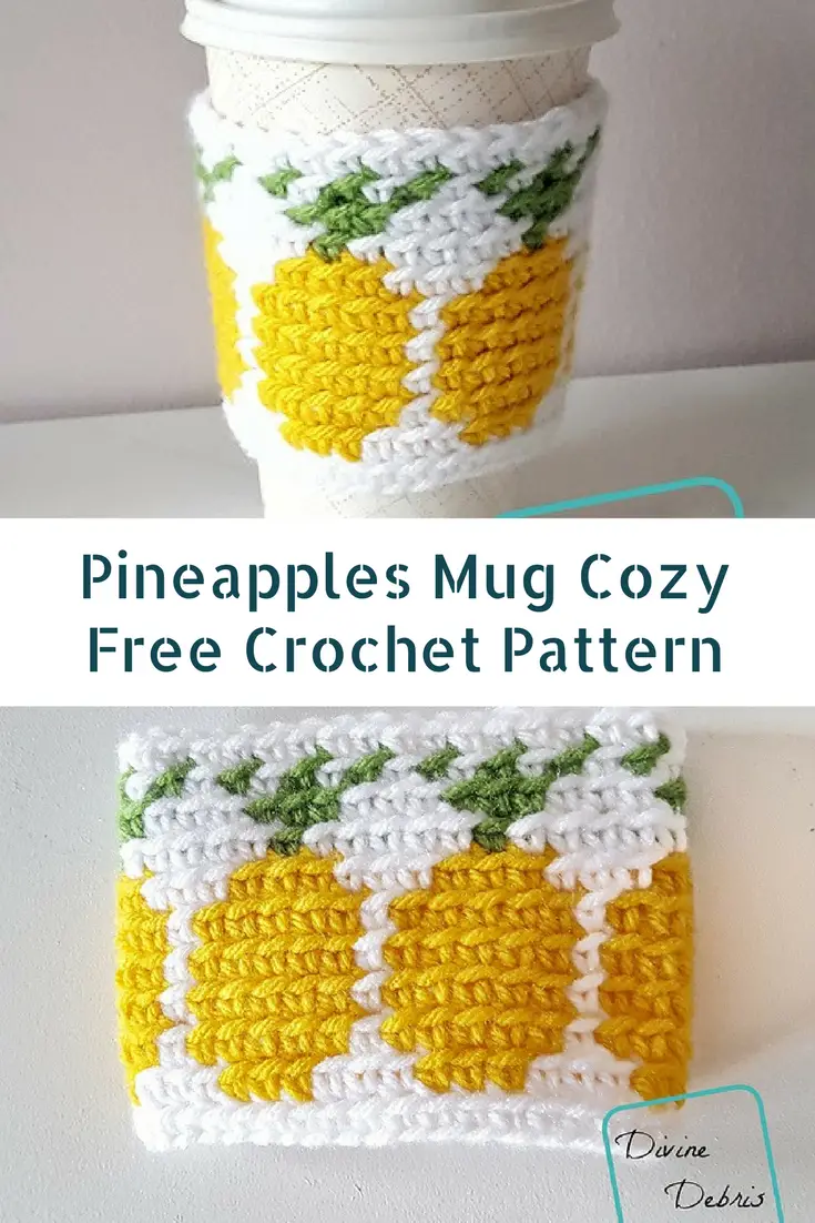 Coffee Or Tea Cup Cozy Crochet Pattern With Pineapple Design [Free