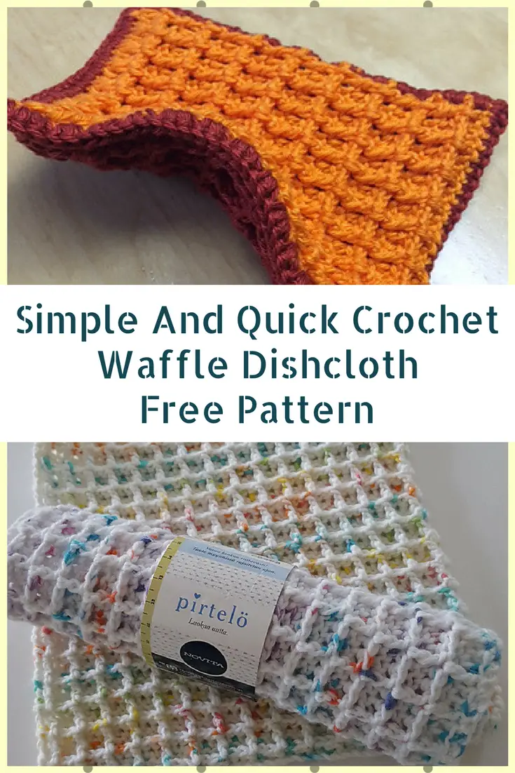 Simple And Quick Crochet Waffle Dishcloth Pattern To Make To Sell