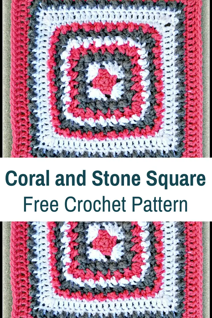 This Coral And Stone Afghan Block Is A Beauty!