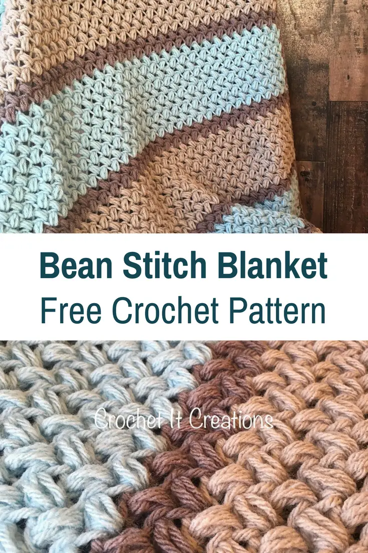 Easy Bean Stitch Crochet Blanket Free Pattern Daily Crochet