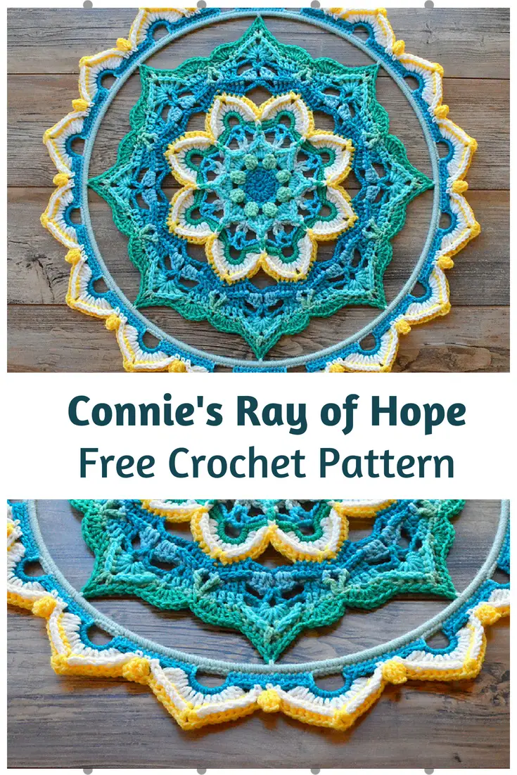 Connie's Ray of Hope Is An Amazing Crochet Mandala Wall Hanging Free Pattern