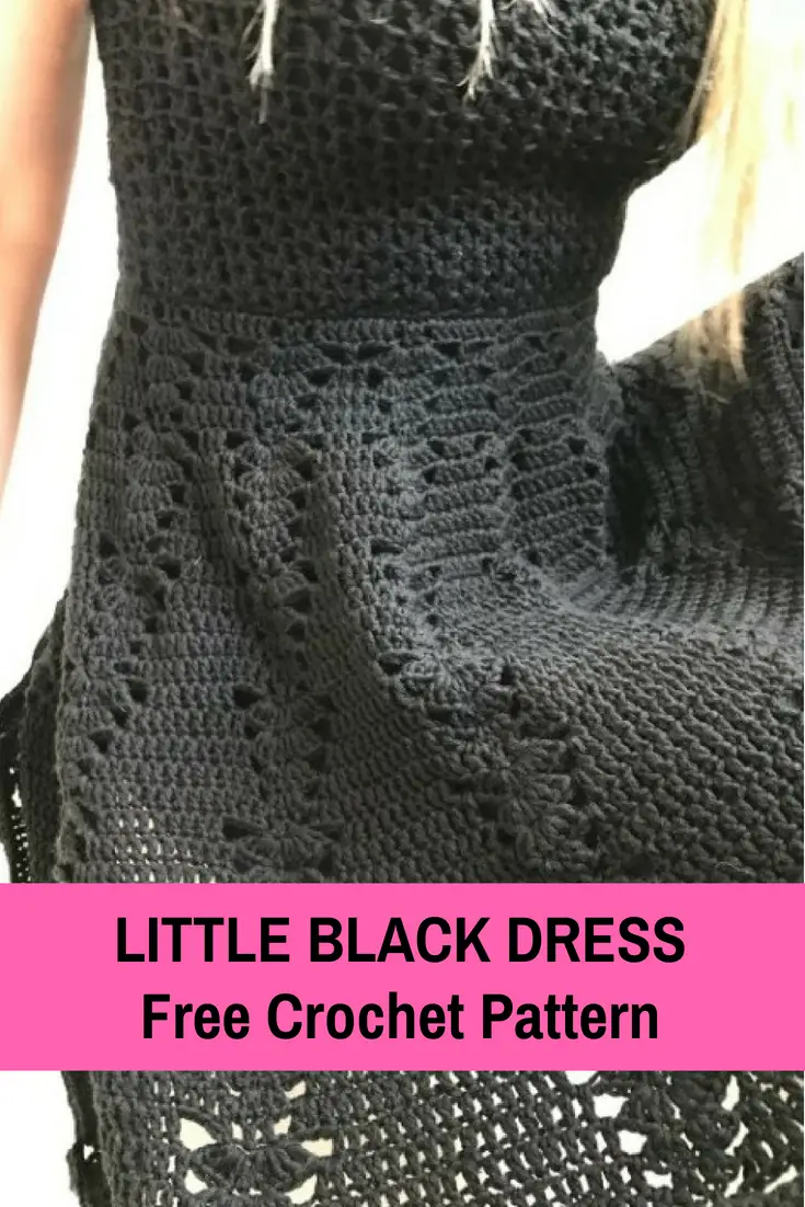 This Crochet Little Black Dress Pattern Is Simple And Beautiful
