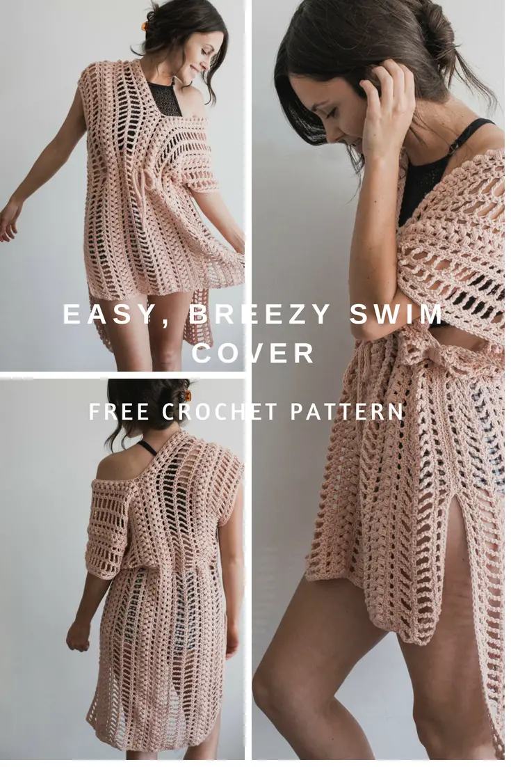 How To Make A Swimsuit Cover Up Dress From A Crochet Rectangle [Free Pattern]