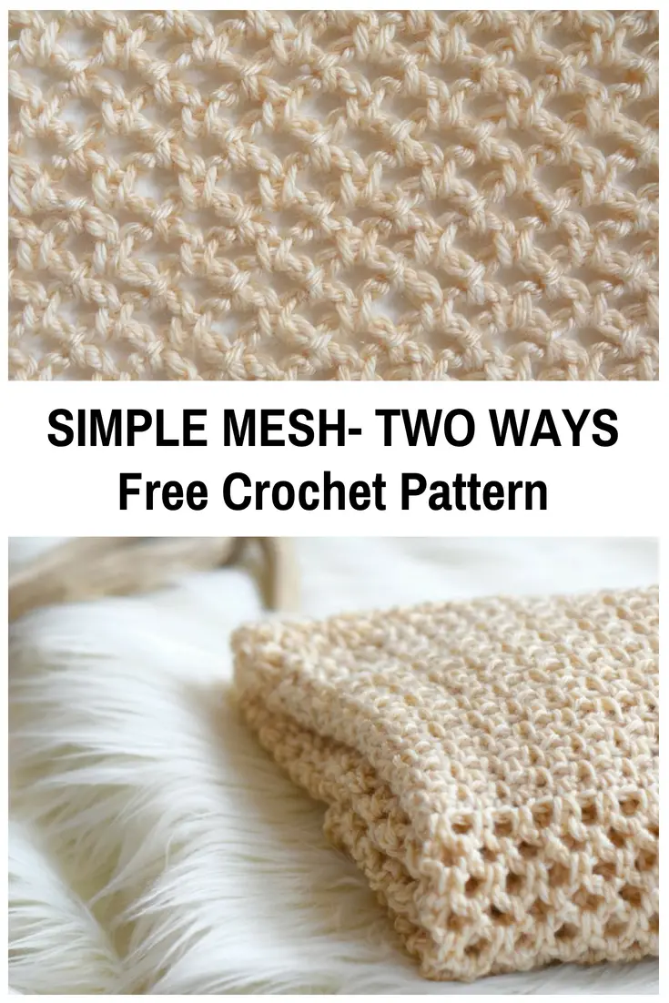 Simple Mesh Crochet Stitch Pattern-Two Ways