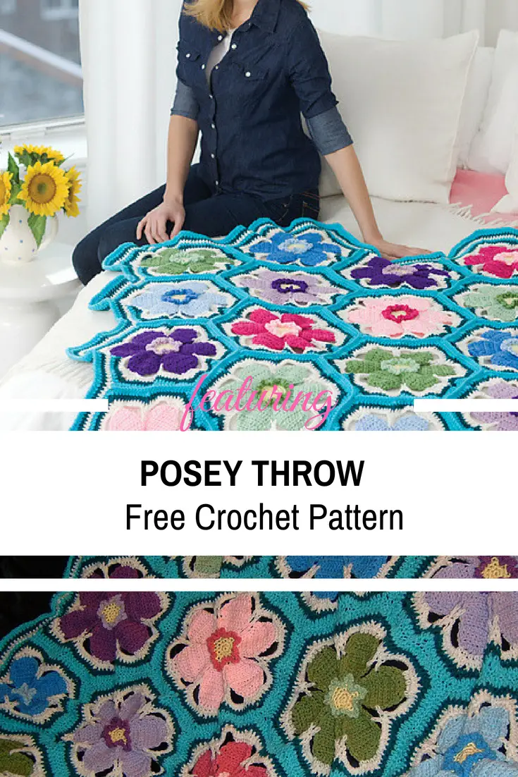 Beautiful Crochet Throw With Floral Design