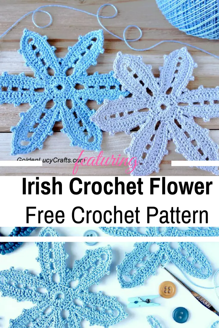 Beautiful Irish Crochet Flower Free Pattern