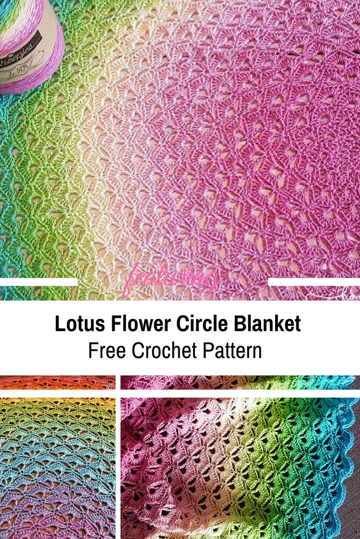 Fabulously Beautiful Lotus Flower Circle Blanket Pattern [Free Pattern