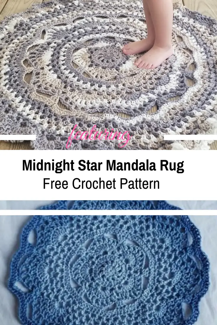 Midnight Star Mandala Rug Is The Perfect Accent Piece To Any Room In Your Home [Free Pattern]