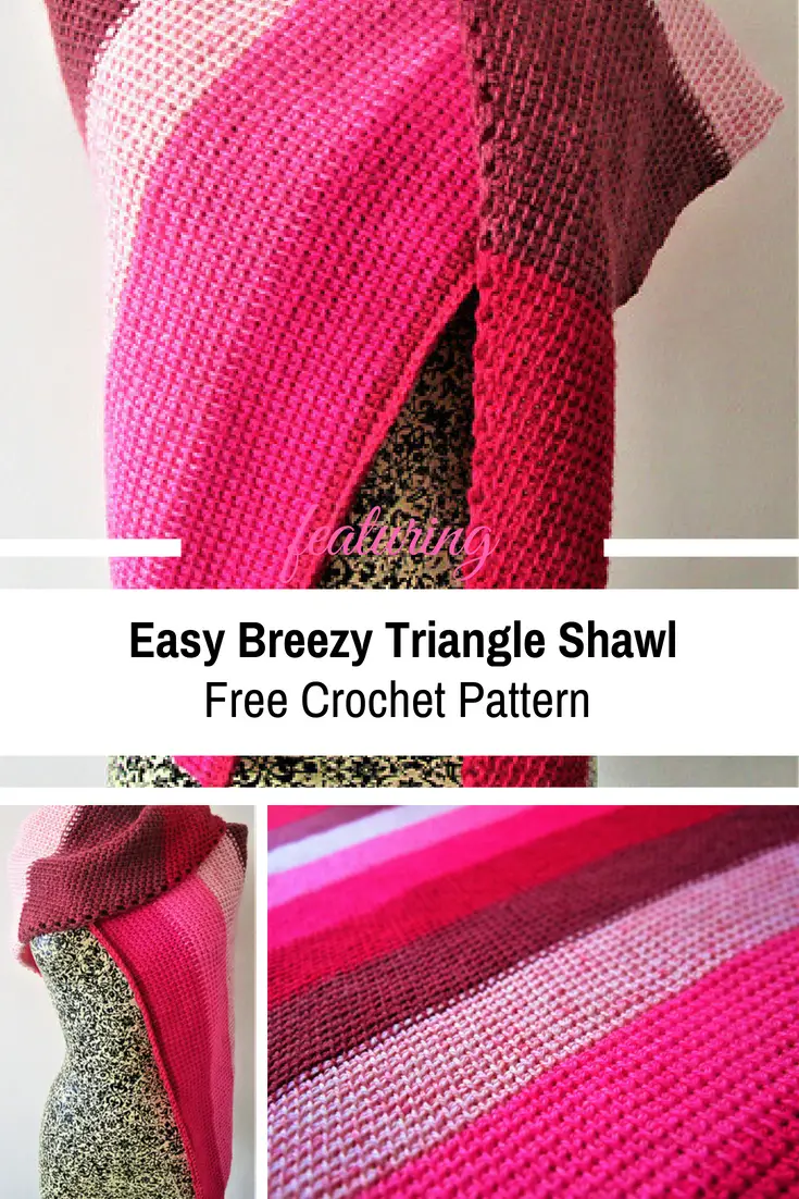 Easy Breezy Triangle Shawl For Chilly Days [Free Crochet Pattern]