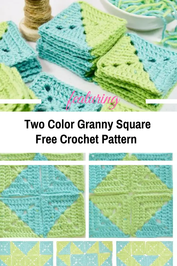 Two Color Granny Square Free Crochet Pattern 
