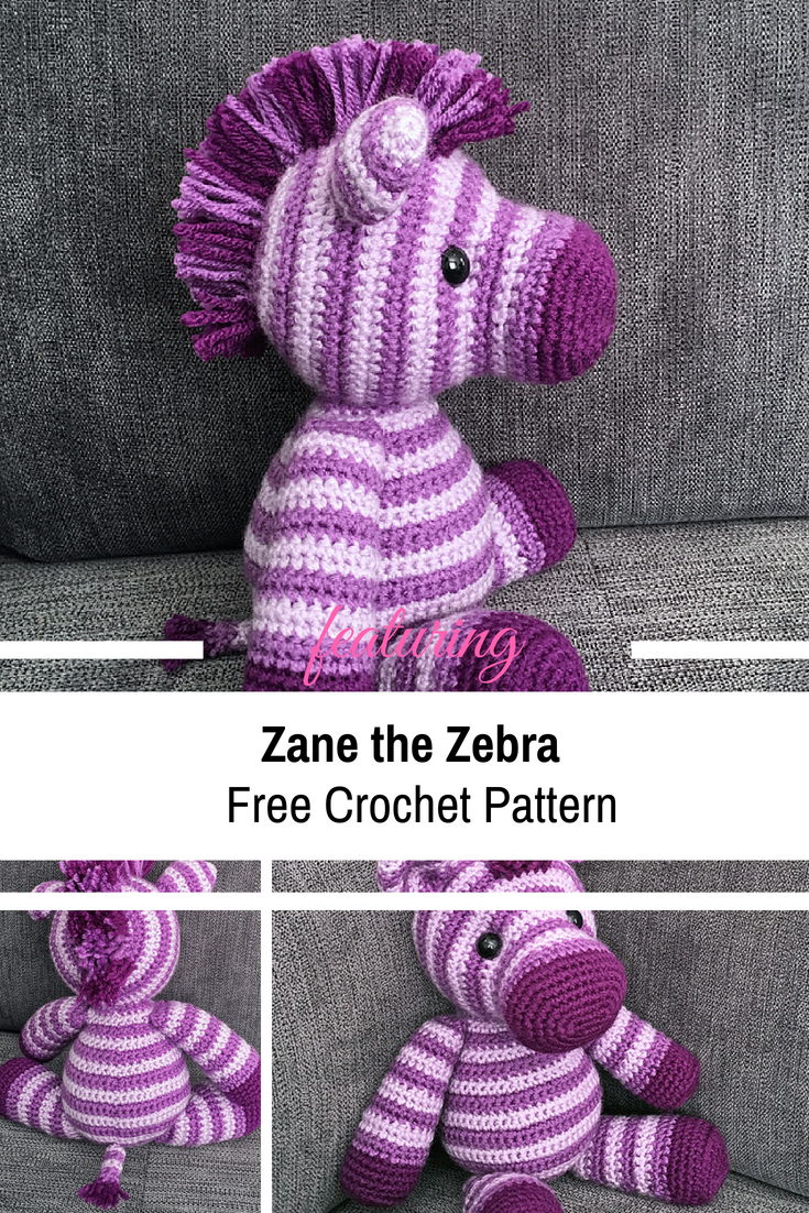 Zane the Zebra Free Crochet Pattern