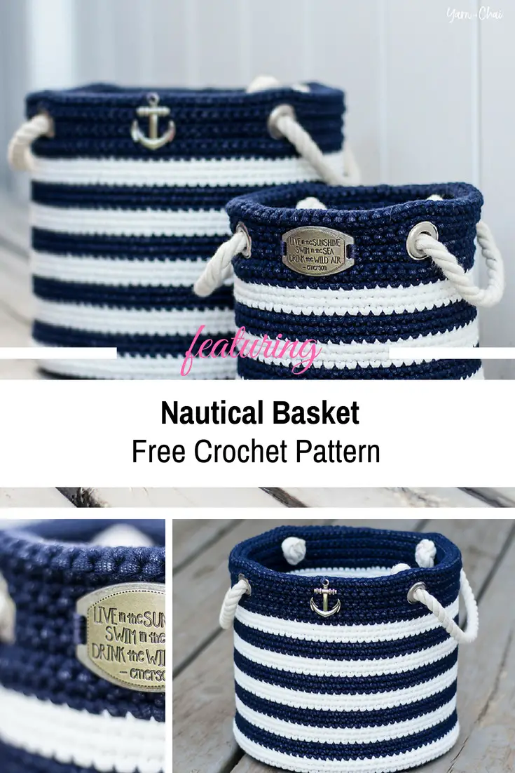 [Free Pattern] These Super Easy Nautical Baskets Look Like Something Out Of A Catalog