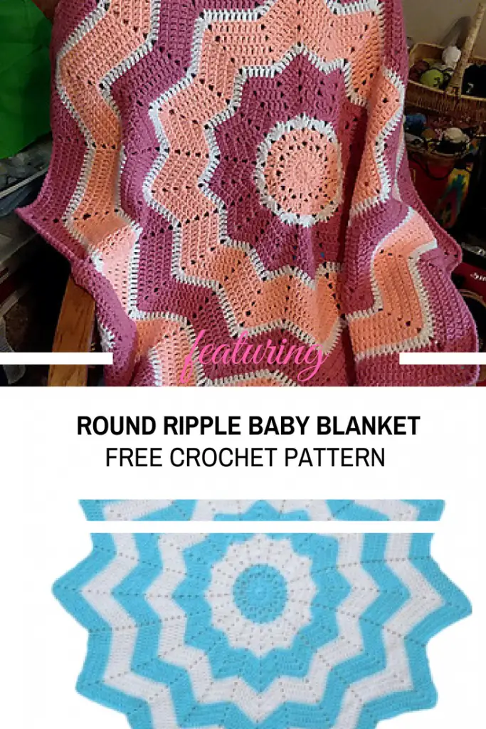 [Free Pattern] Lovely Sunburst Round Ripple Baby Blanket