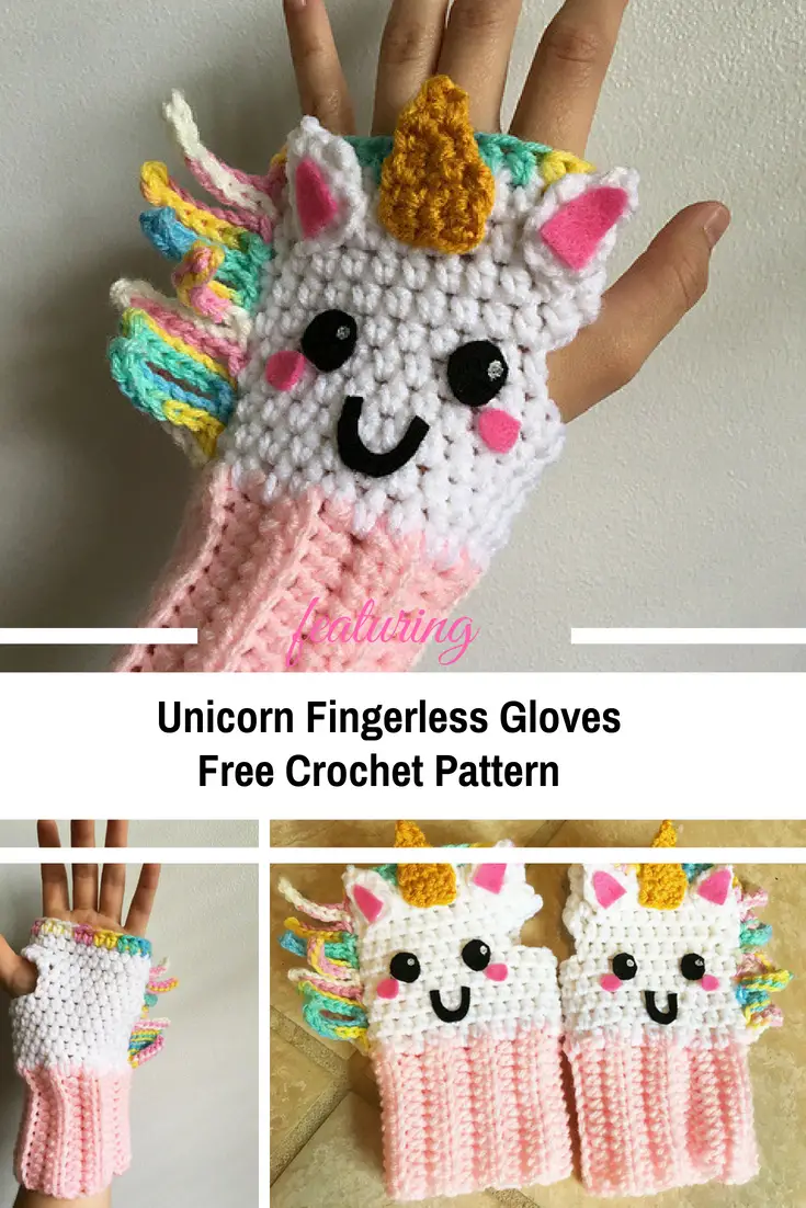 Colorful, Unique And Weather Friendly Unicorn Fingerless Gloves [Free Pattern]