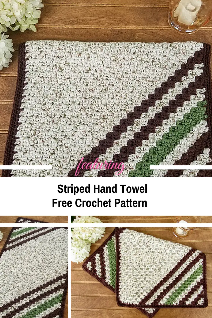 Thick And Lush Striped Hand Towel [Free Pattern]