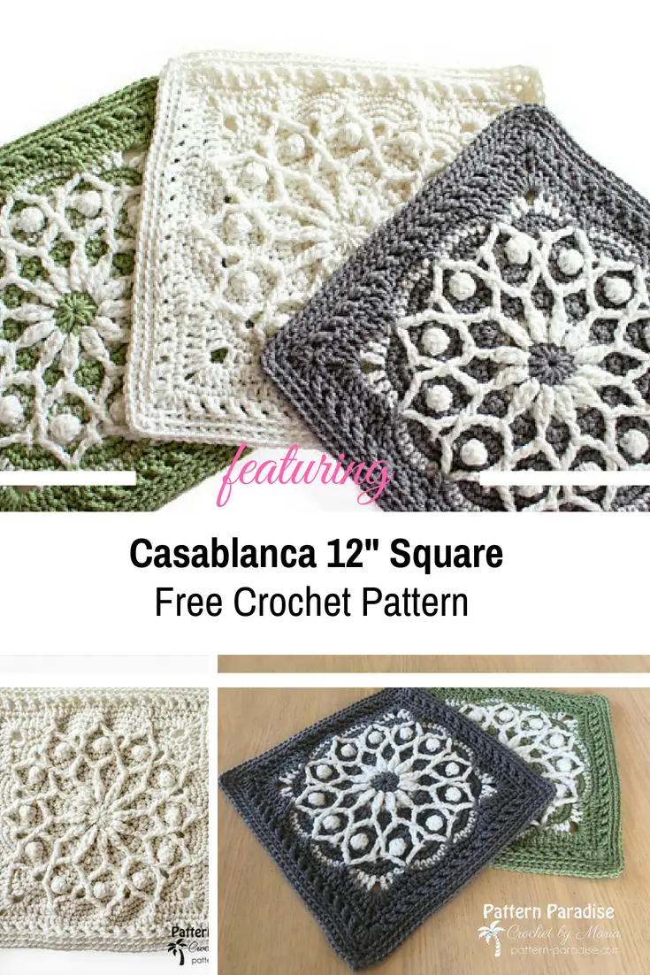 Lovely 12" Square With Overlay Crochet To Create The 3D Effect [Free Pattern]