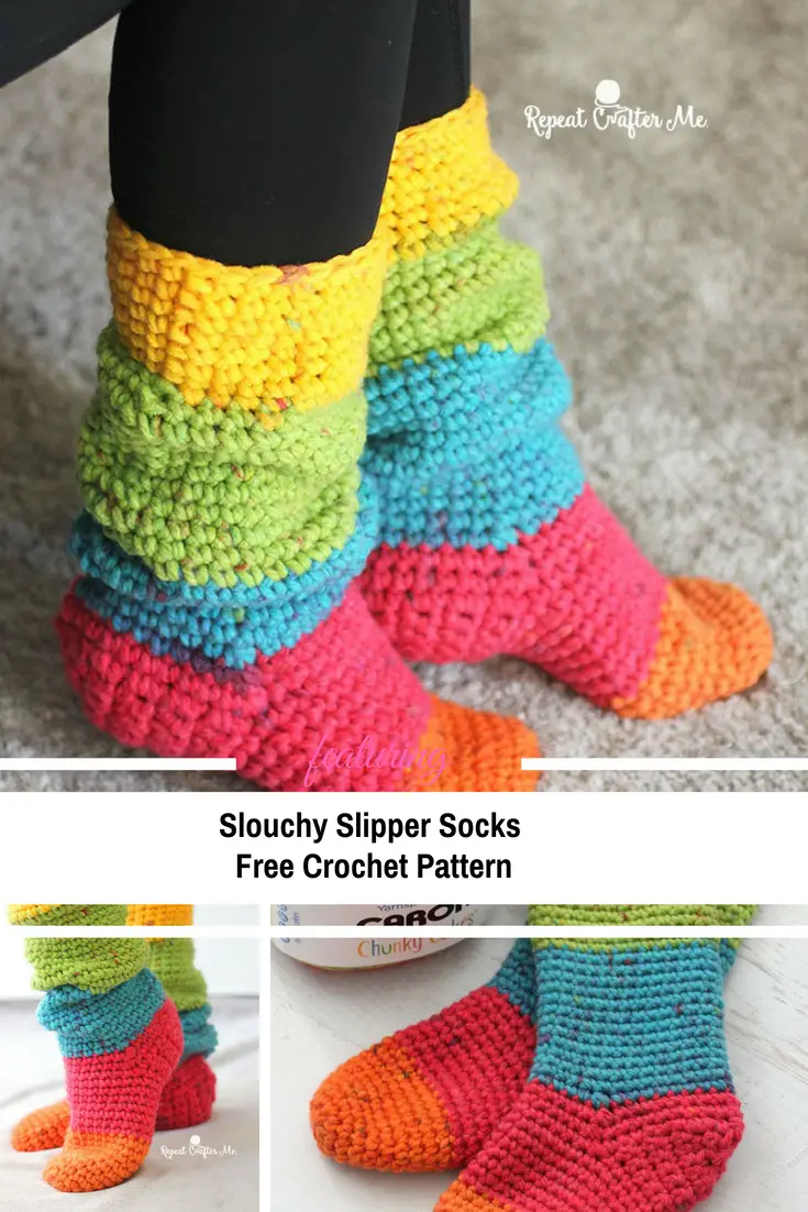 Quick And Easy Slouchy Slipper Socks [Free Pattern]