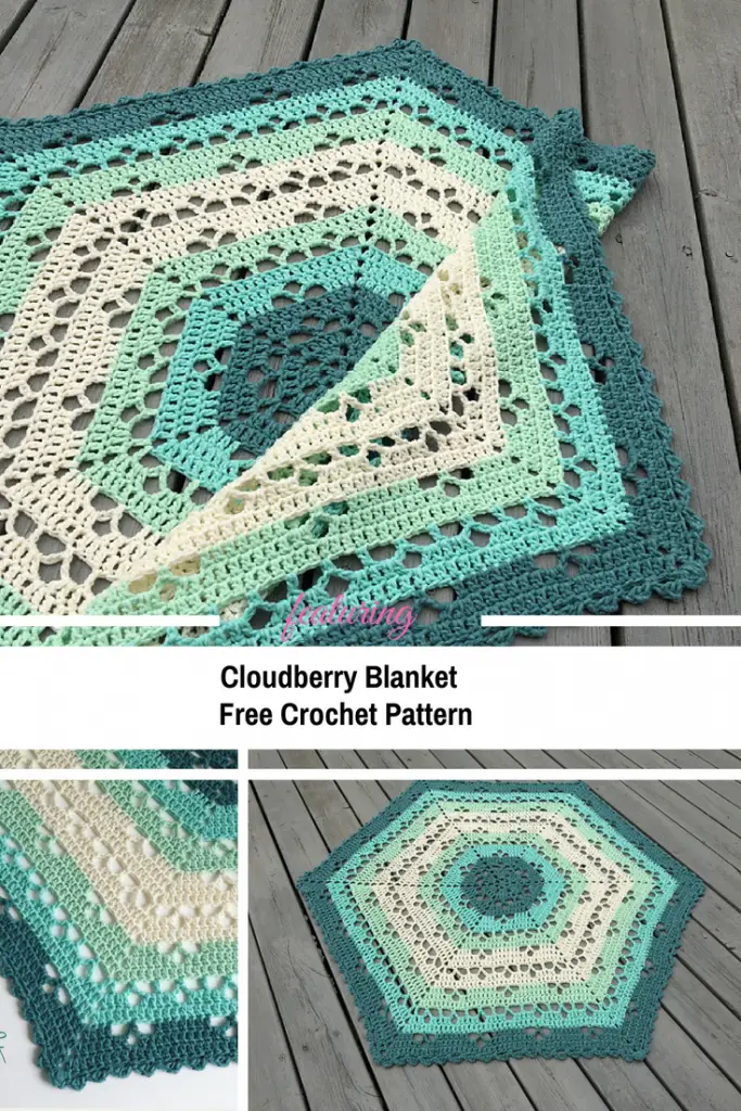 Cloudberry Hexagon Shaped Baby Blanket Free Crochet Pattern