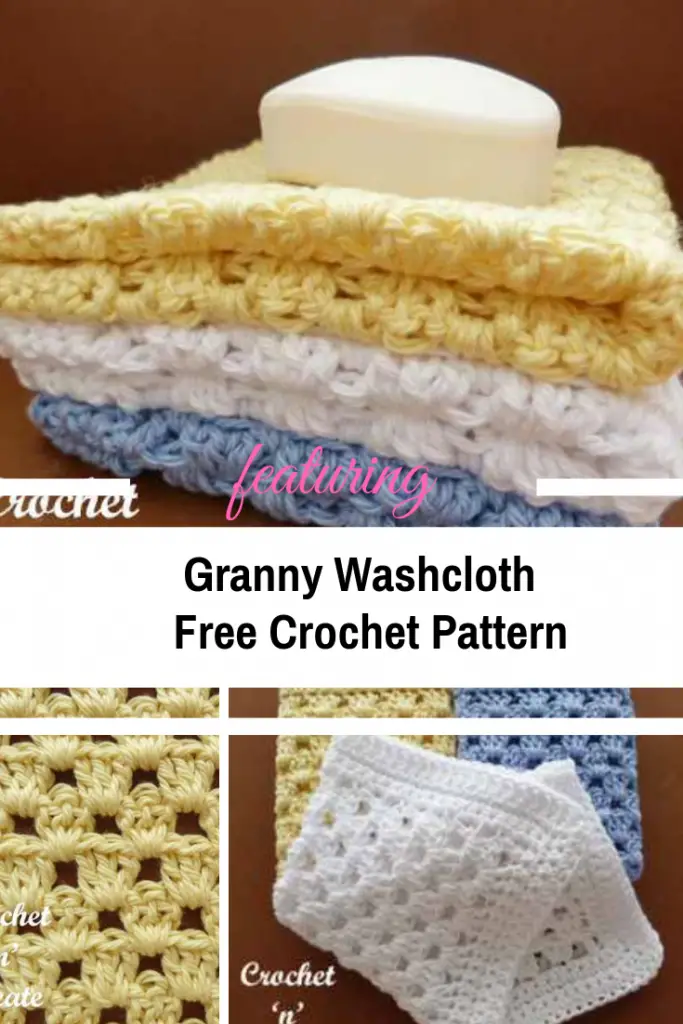 Easy And Free Crochet Granny Stitch Washcloth Pattern
