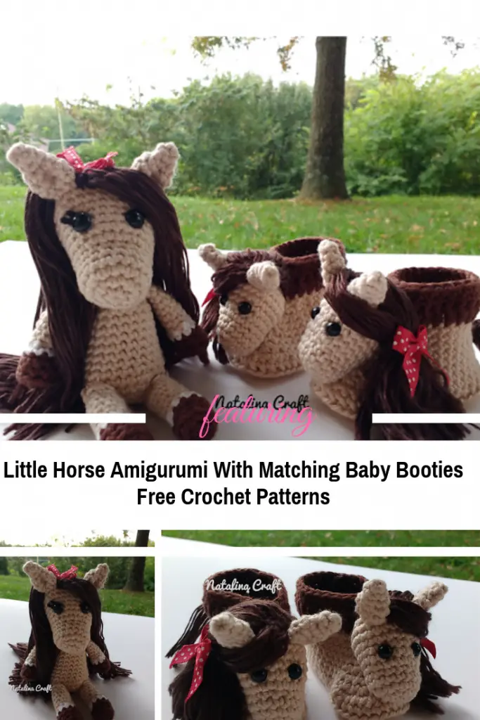 Lovely Baby Gift Crochet Patterns-Little Horse Amigurumi With Matching Baby Booties Free Crochet Patterns