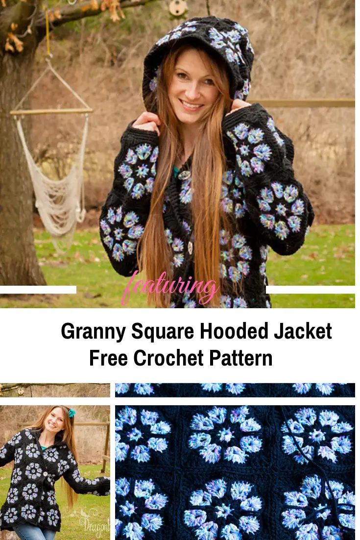Easy Crochet Granny Square Hooded Jacket Free Pattern