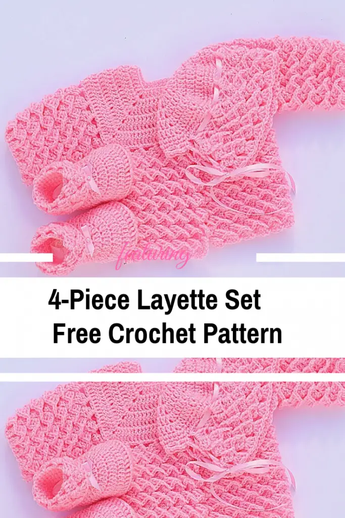 4-Piece Baby Layette Set Free Crochet Patterns & Video Tutorials