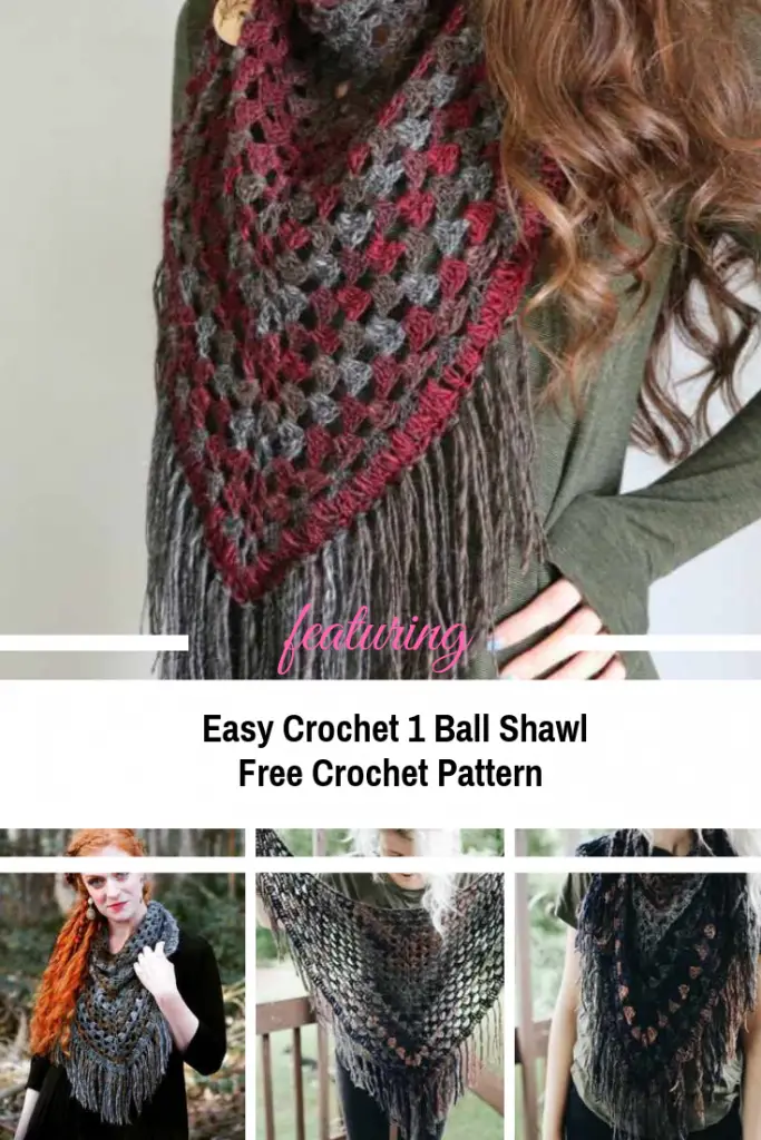 Easy Crochet One Ball Shawl To Spice Up Your Fall Look