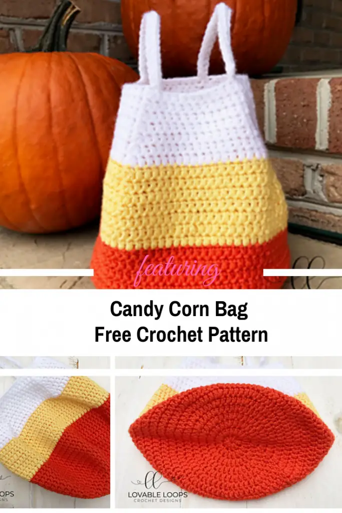 [Free Pattern] Easy Crocheted Candy Corn Bag Pattern