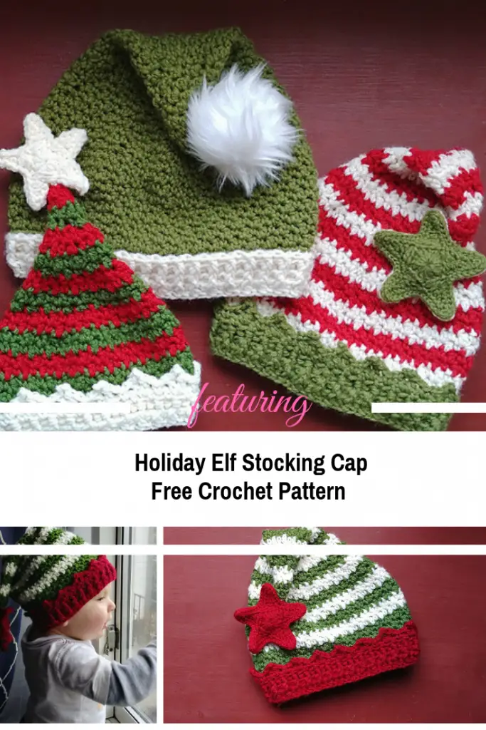 Absolutely Adorable Holiday Elf Stocking Cap Crochet Pattern