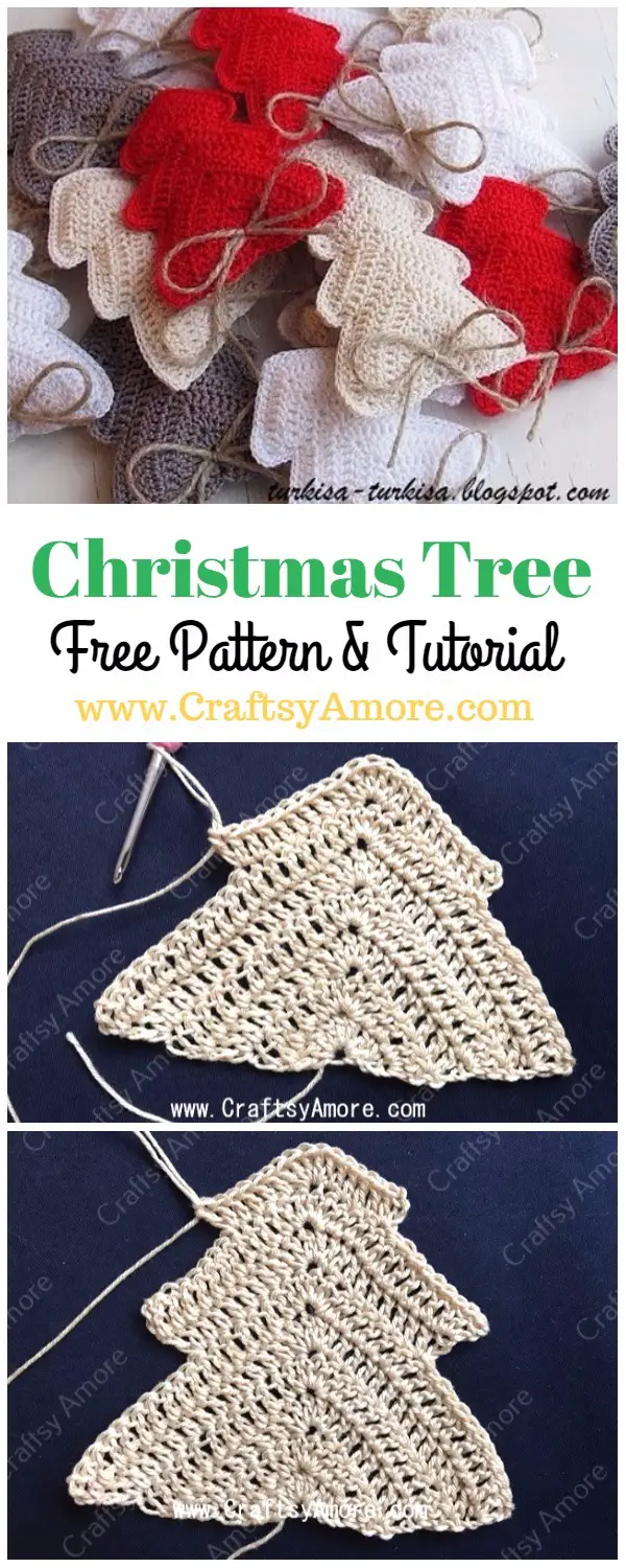 Cute And Easy Free Christmas Tree Ornament Crochet Pattern For The Holiday Season
