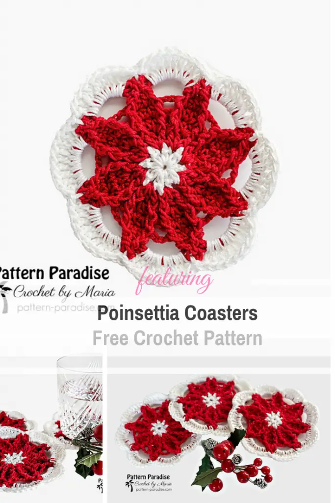 Add A Bit Of Festive Cheer To Your Holiday Table With These Poinsettia Coasters