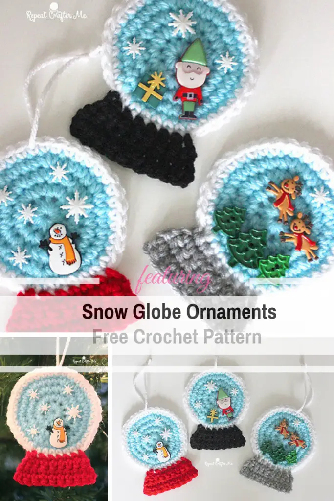 Clever Snow Globe Ornaments Free Pattern