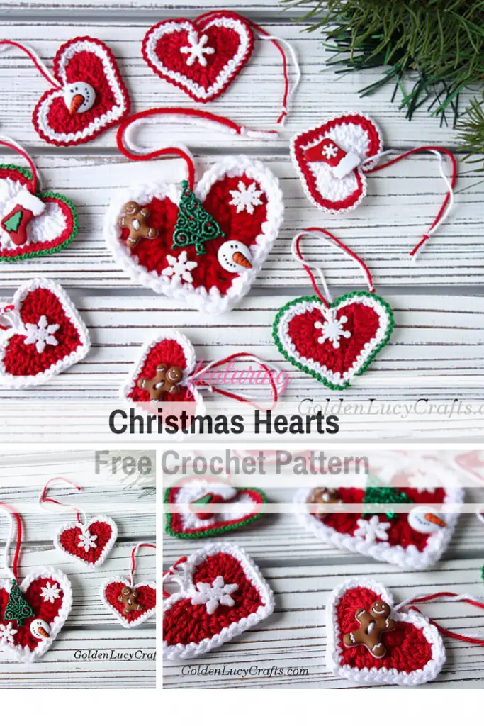 Cute Hearts Free Christmas Ornament Crochet Patterns For An Ultra Stylish Holiday