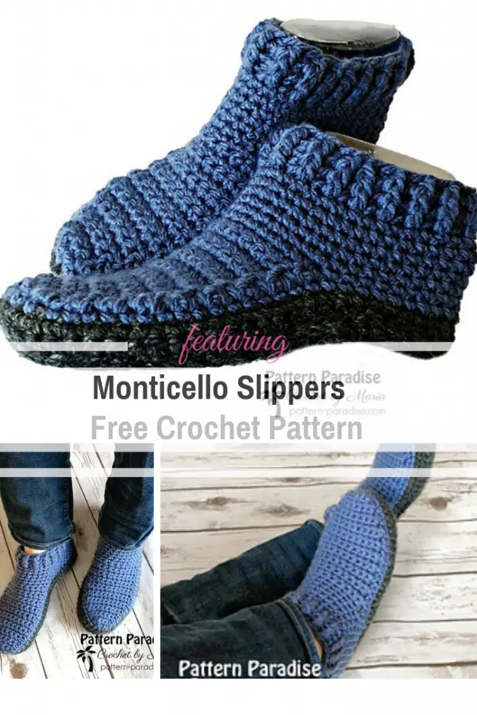 Quick Double-Sole Slippers Free Crochet Pattern For Women And Men