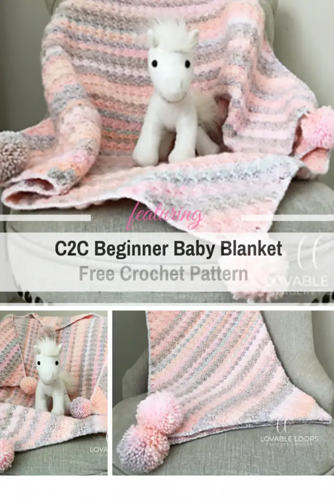 Adorable Corner To Corner Crochet Baby Blanket For Beginners