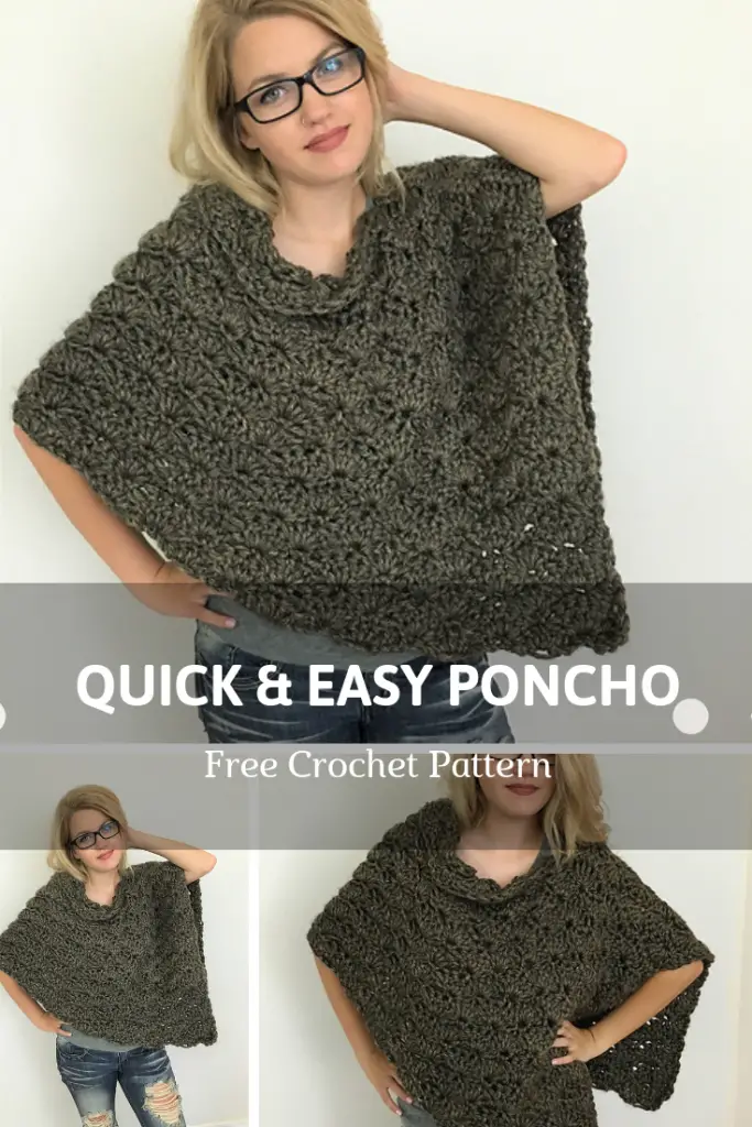 Quick And Easy Poncho Free Crochet Pattern- Perfect For Craft Fair Inventory And Gift Projects!