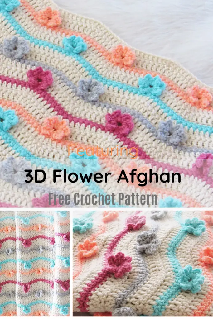 Adorable Crochet 3D Flower Afghan