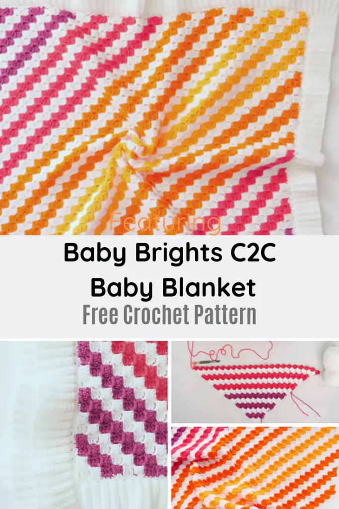 Beautiful C2C Colorful Striped Blanket Free Crochet Pattern