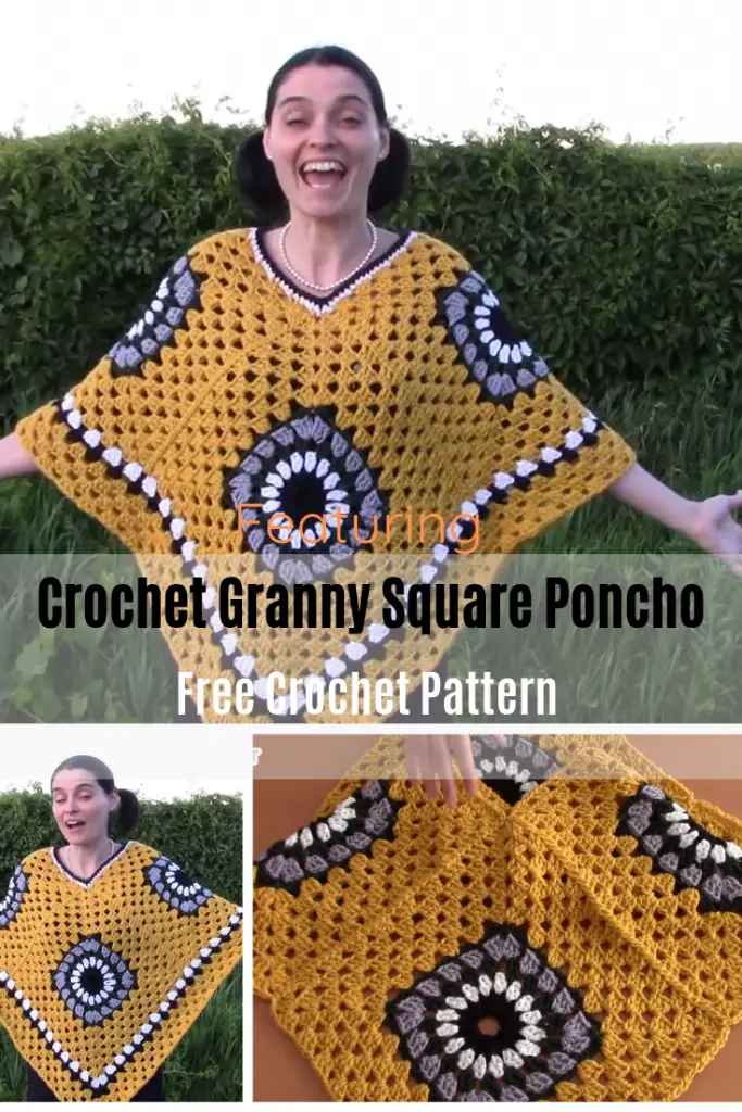 How To Make A Crochet Granny Square Poncho [Video Tutorial]