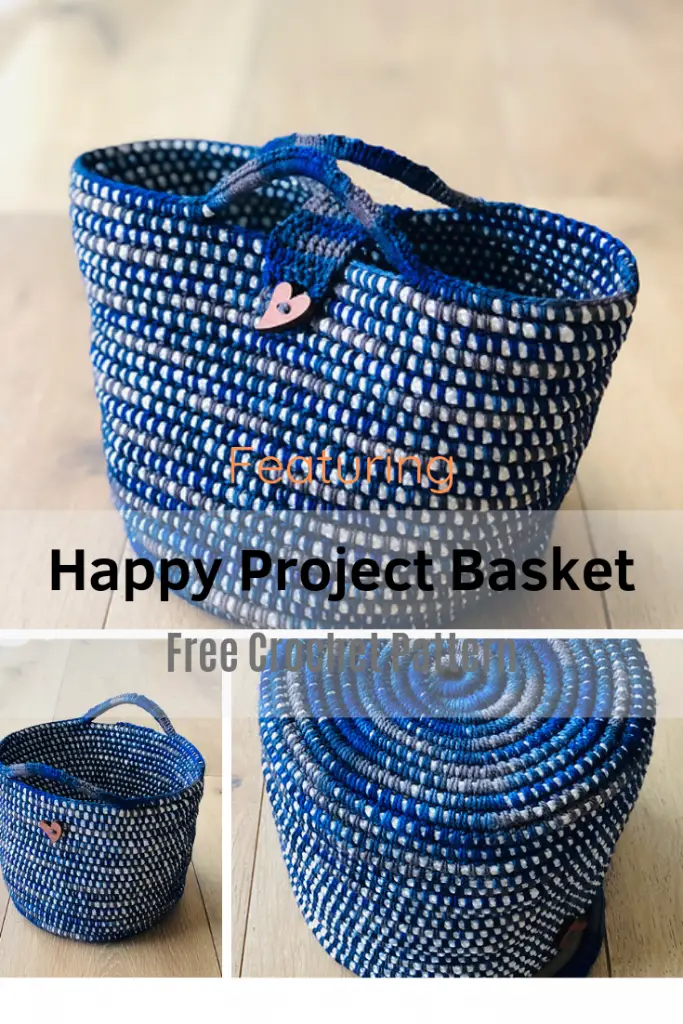 Round Crochet Basket With Handles And Closure