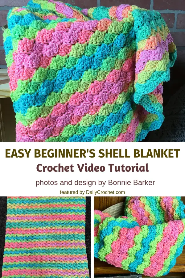 Easy Shell Stitch Baby Blanket For Beginners ( Video Tutorial)
