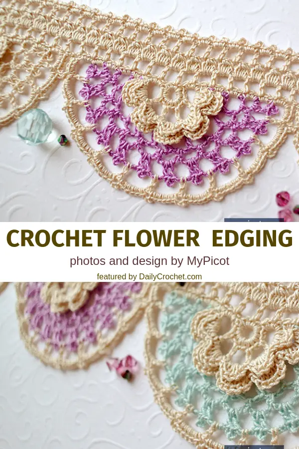 Free Crochet Flower Edging Pattern To Add The Finishing Touch To A