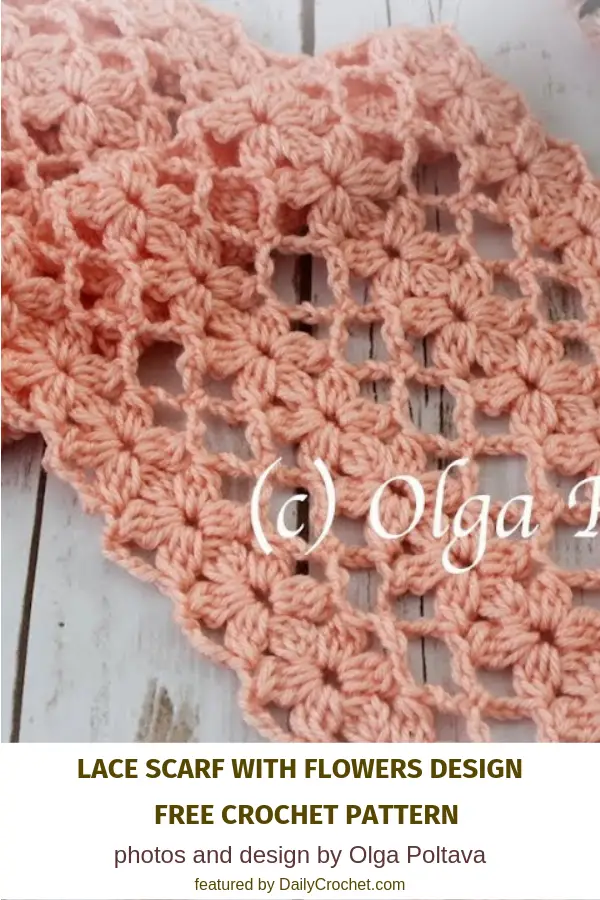 Lacy And Light Flower Scarf Crochet Pattern