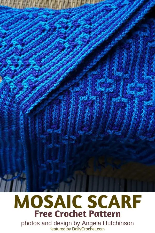 Spectacular Mosaic Scarf Free Crochet Pattern- So Easy!