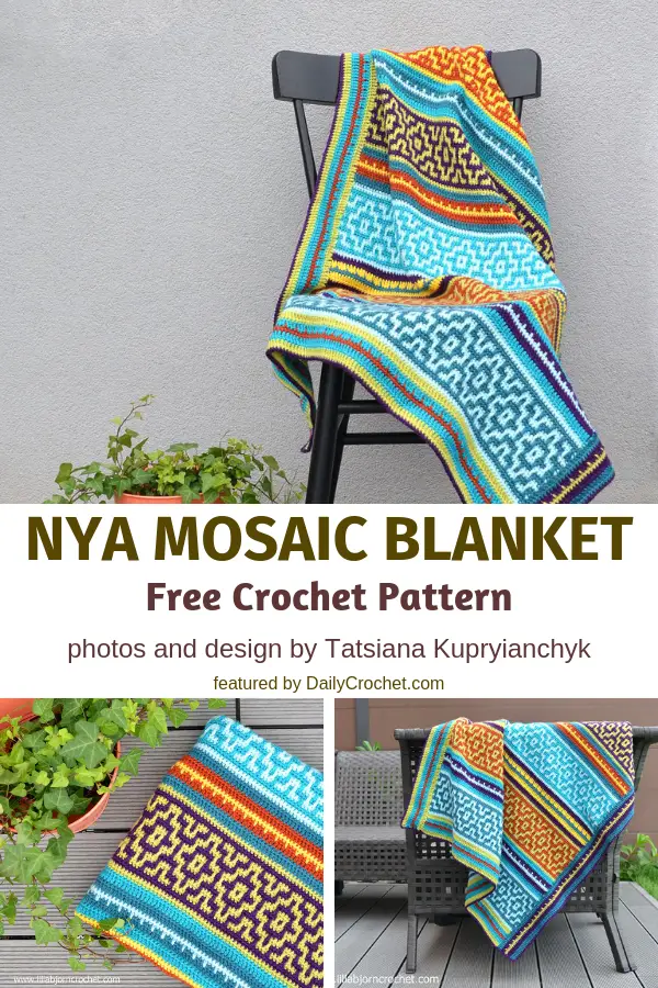 Nya Mosaic Blanket Free Crochet Pattern Is So Much Fun!